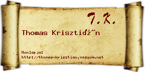 Thomas Krisztián névjegykártya